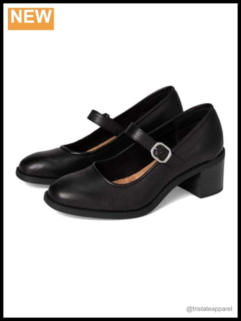 Comfortiva Women's Harley Block Heel Pump Leather Buckle Casual Shoe